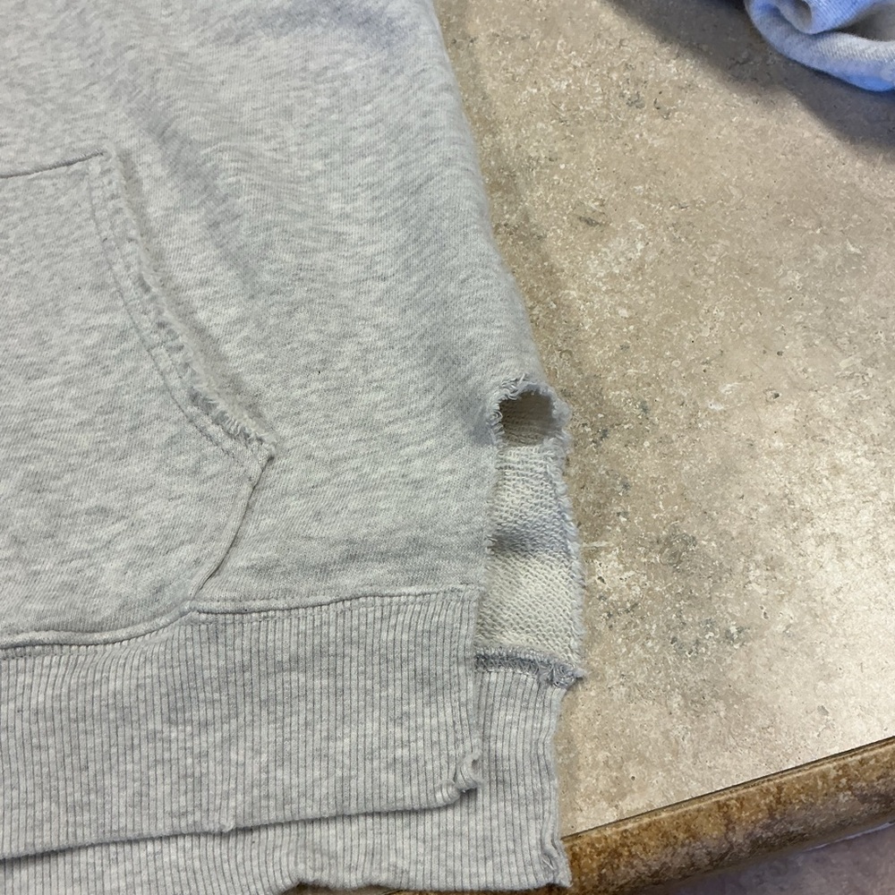 aerie SZ XS oversized grey Heathered V-Neck sweatshirt Down to Earth - Picture 8 of 11